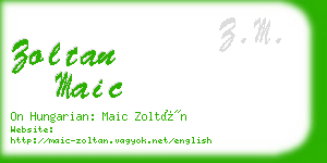 zoltan maic business card